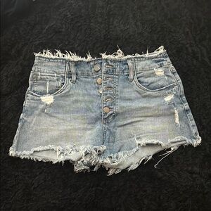 Kut from the Kloth Distressed Blue Jean Shorts